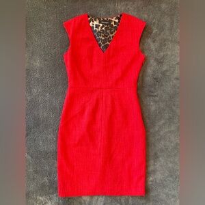 Ellen Tracy Red Dress w/Side Zipper Like New